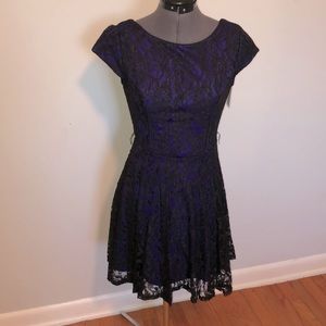 Black and blue lace dress
